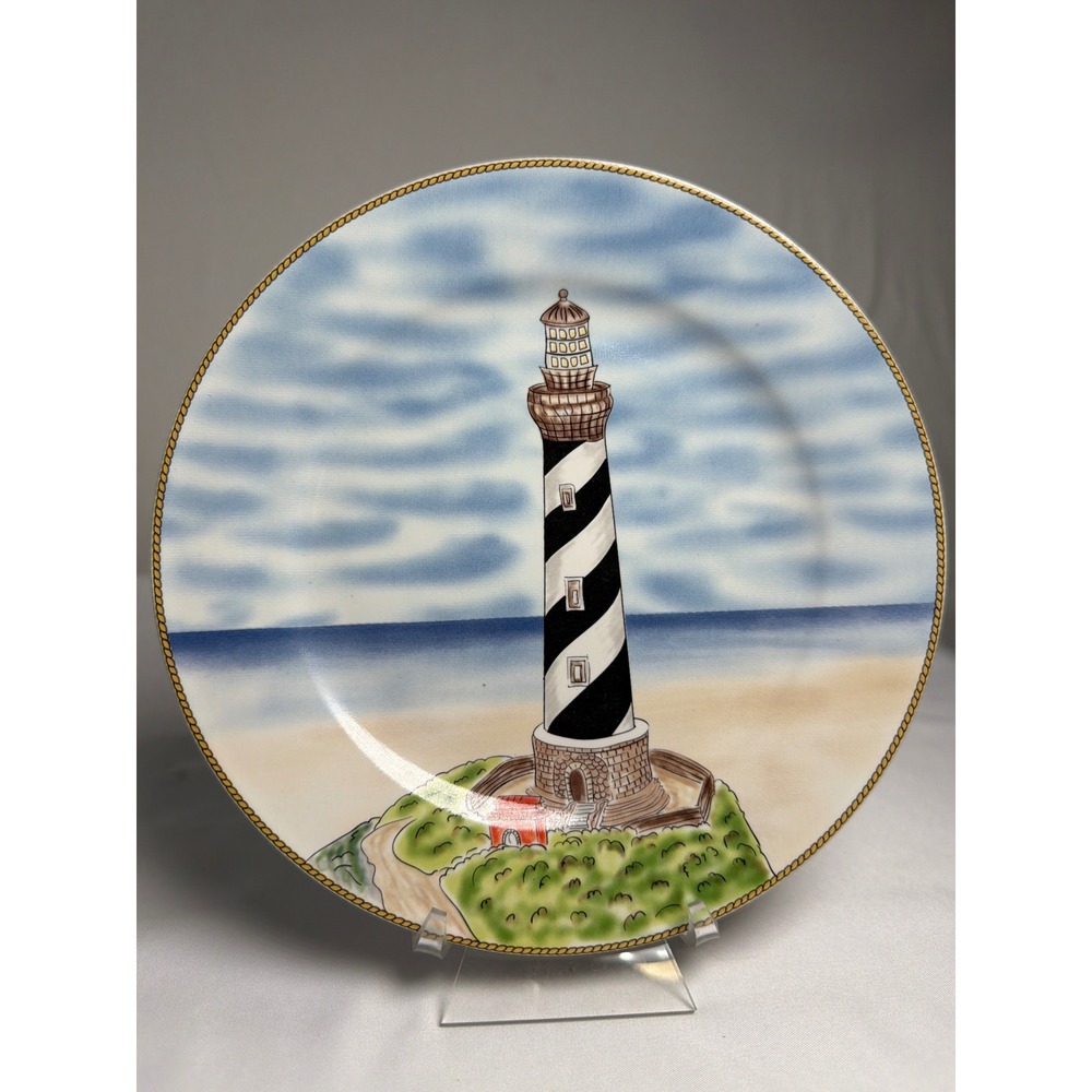 Nautical Royal Norfolk Lighthouse Decorative Plate Unisex 8 Inch Blue